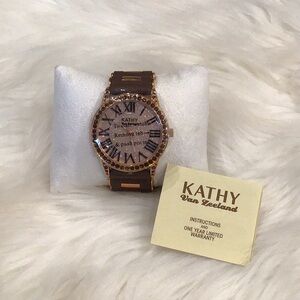 Kathy Van Zeeland Brown and Gold Women's Watch